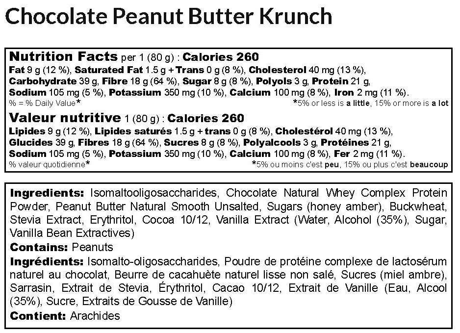 Barre Krunch Klean au chocolat et au beurre de cacahuète / Boîte de 12 barres