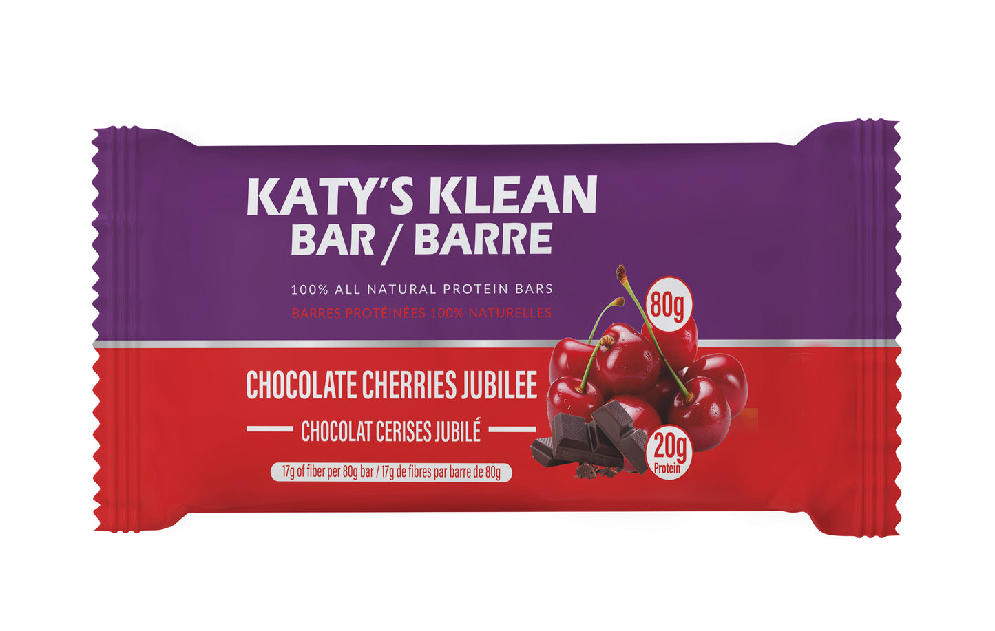 Barre Jubilee Klean au chocolat et cerises / Boîte de 12 barres