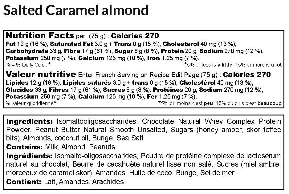 Barre Klean au caramel salé et aux amandes / Boîte de 12 barres