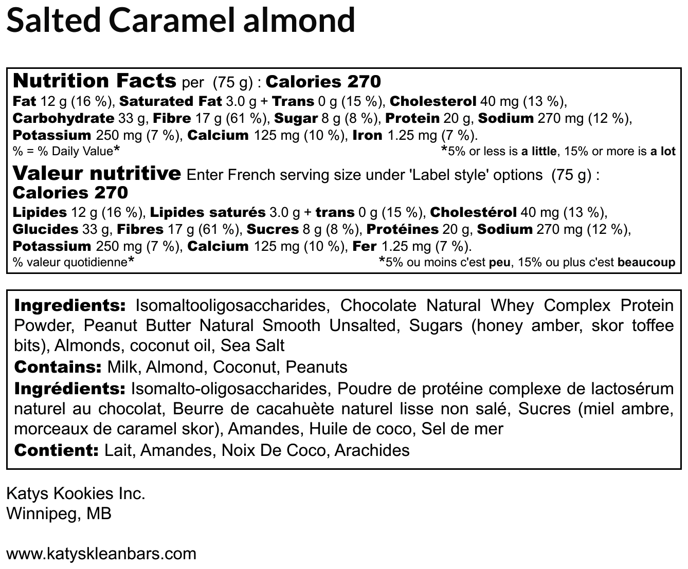 Barre Klean au caramel salé et aux amandes / Boîte de 12 barres