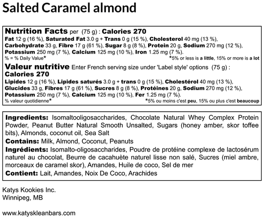 Salted Caramel Almond Klean Bar / 12 Bars Box